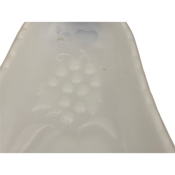 Hazel Atlas Milk Glass - Blossom Pattern - 2 Relish Trays - Pear Shaped - Picture 2 of 8